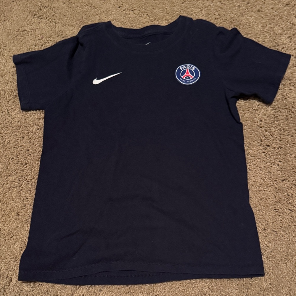 Nike PSG Neymar #10 Kids Dark Blue Logo T-Shirt